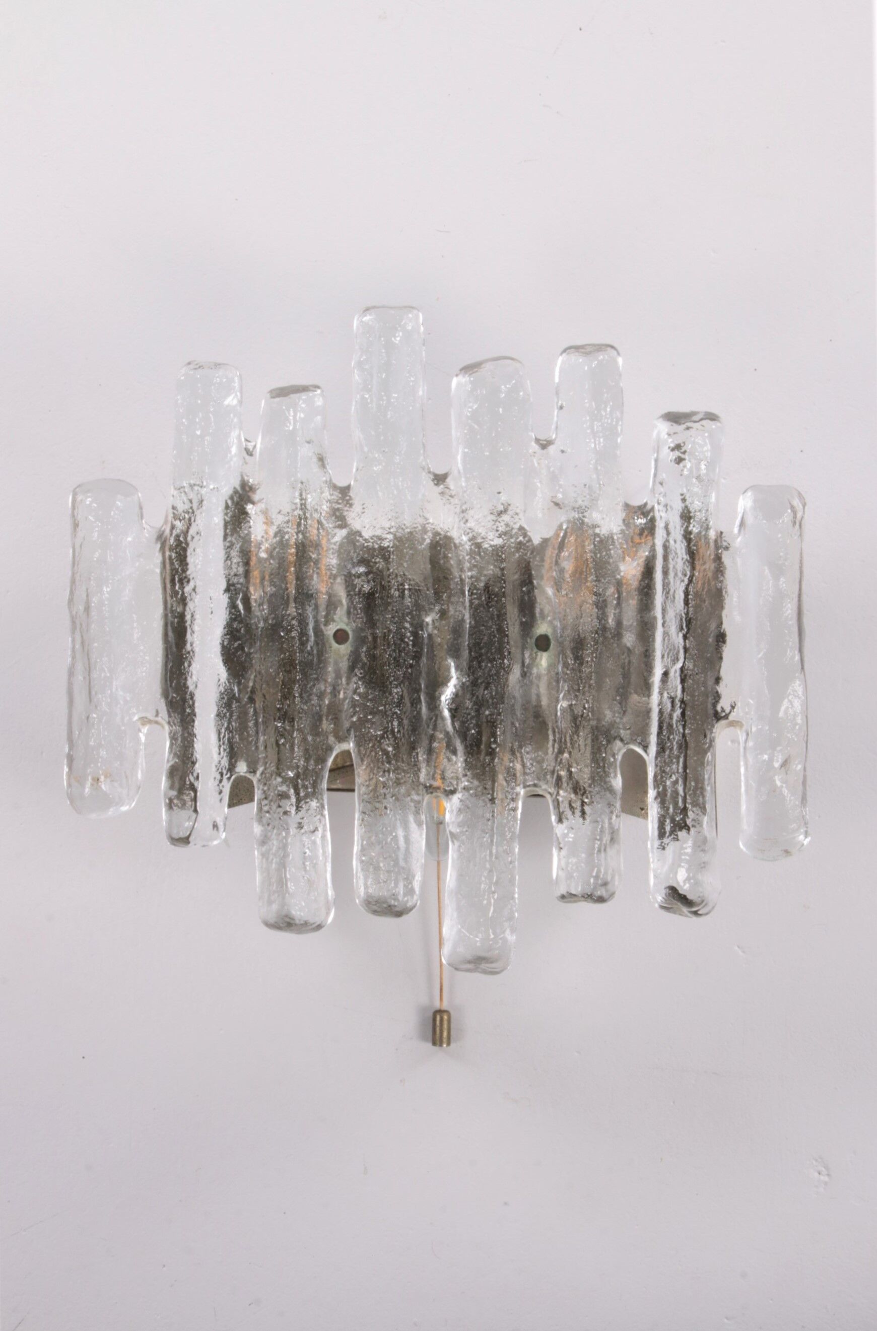 Wall lamp with ice glass made by J.T. Kalmar,1960s