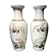 Pair of baluster vases with bird decoration in chinese porcelain