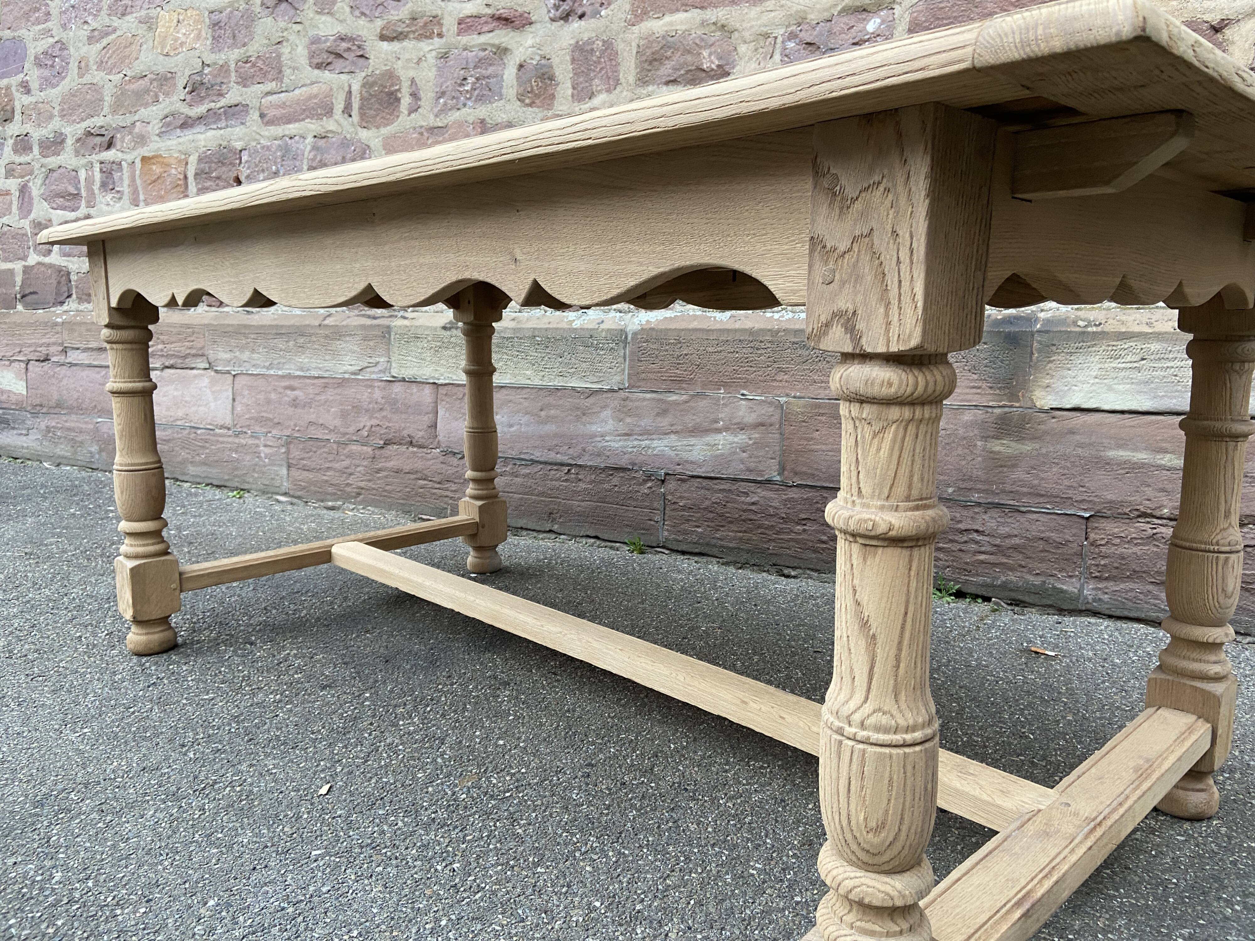 Farmhouse table natural raw oak 50s