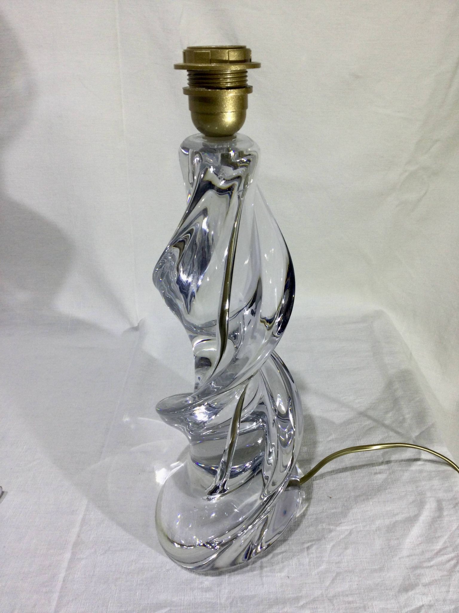 Pied de lampe en cristal de Sèvres