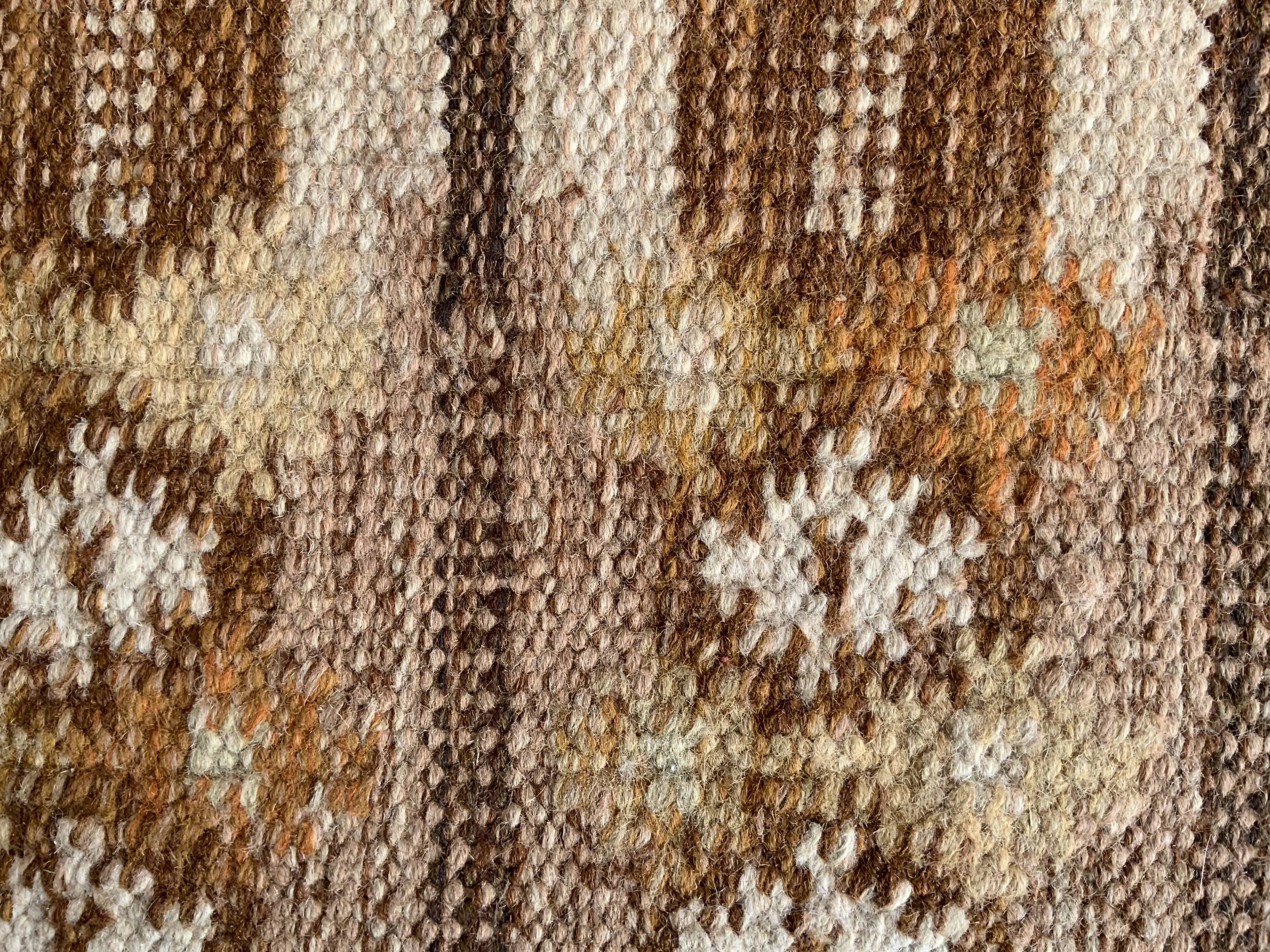 Flatweave Rug Ingegerd Silow, Swedish, Rollakan, Small, Original, Vintage