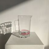 Vintage Italian orangeade pitcher made of red striped glass