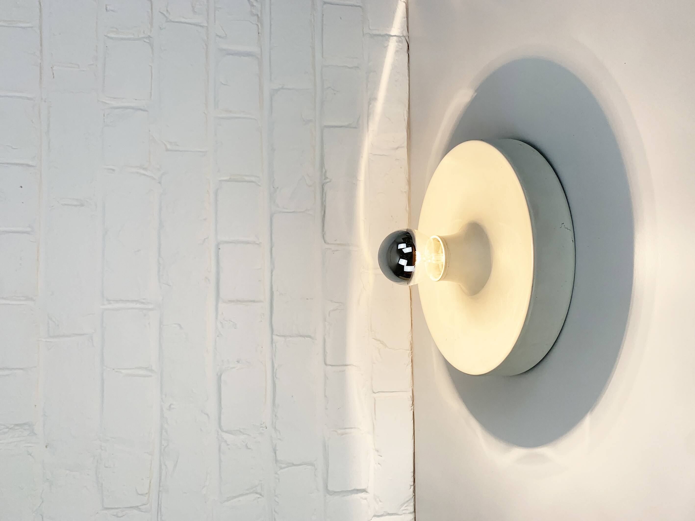 Space Age wall lamp by Staff Leuchten in aluminum, Flush Light, 1960-70