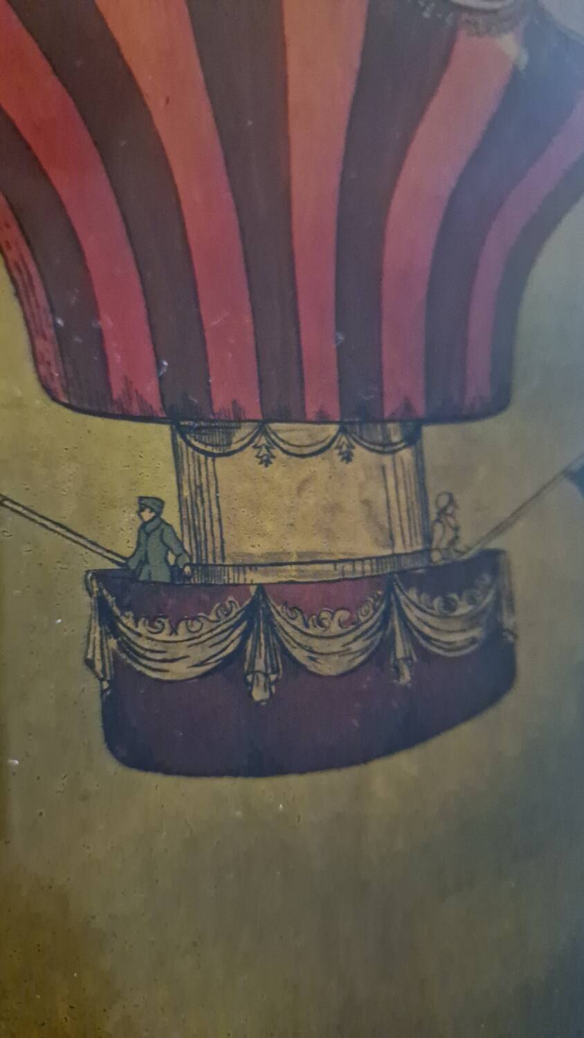 Lithographie "Ballon statique" Claude Pignet 1819