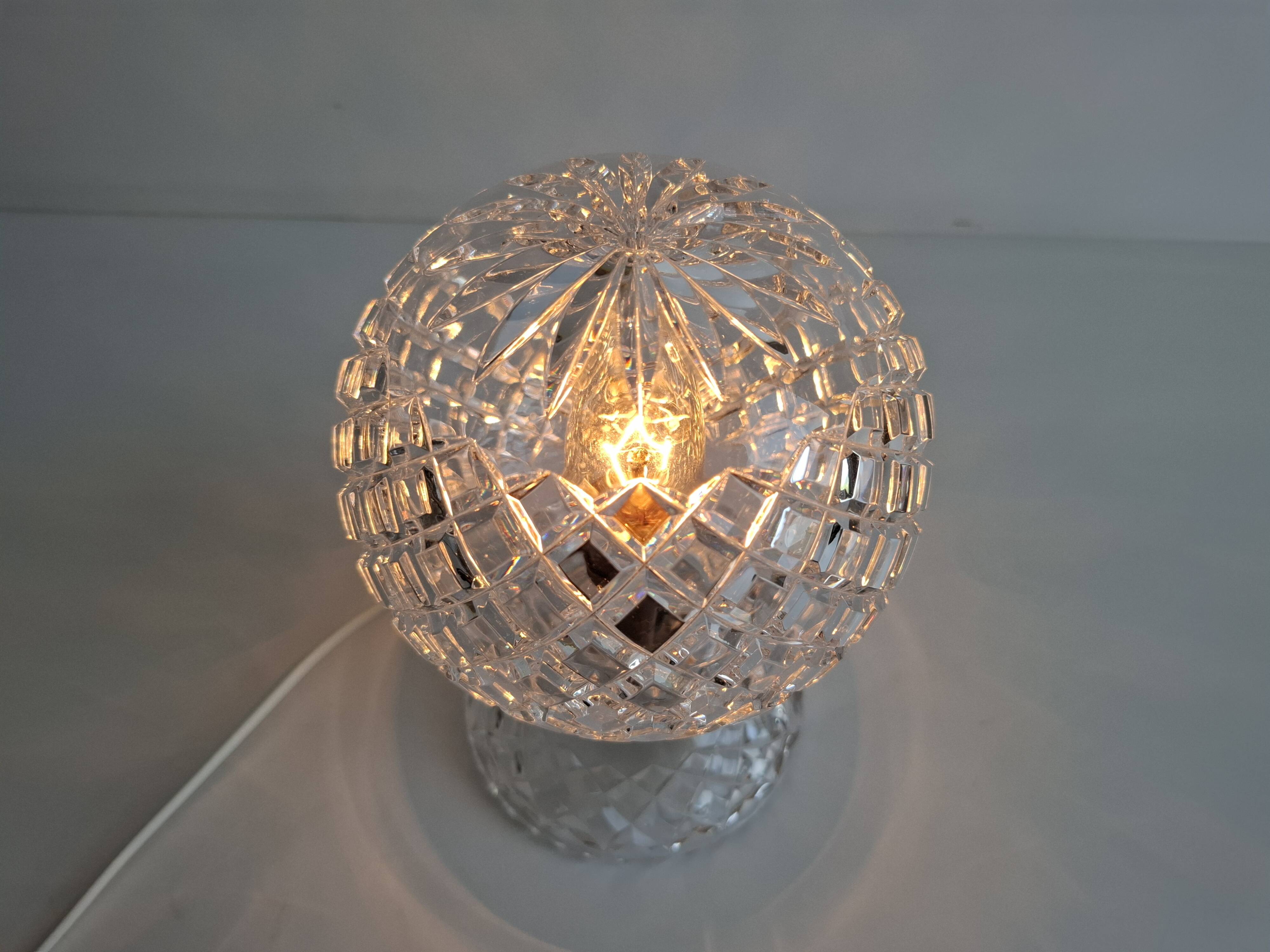 Vintage Czech Cut Crystal Table Lamp