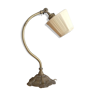 Lampe antique de table de cou de cygne d’Art Nouveau en laiton