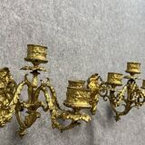 Important pair of Louis XV style bronze wall lights