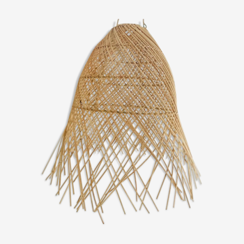 Rattan and wicker pendant lamp, bohemian lampshade