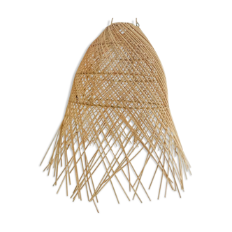 Rattan and wicker pendant lamp, bohemian lampshade