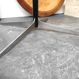 Round coffee table wood metal 1960