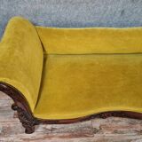 Napoleon III mahogany chaise longue bench
