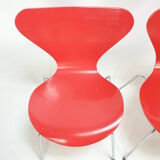 Set of 6 chairs "model 7" Arne Jacobsen for Fritz Hansen, Denmark, 1991