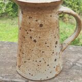 Cruche à couvercle grès pyrité France 1970