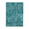 Tapis turc contemporain tissé à la main 174 cm x 247 cm turquoise patchwork tapis