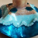Paire de bougeoirs en cuivre émaillé de Limoges par Marylou