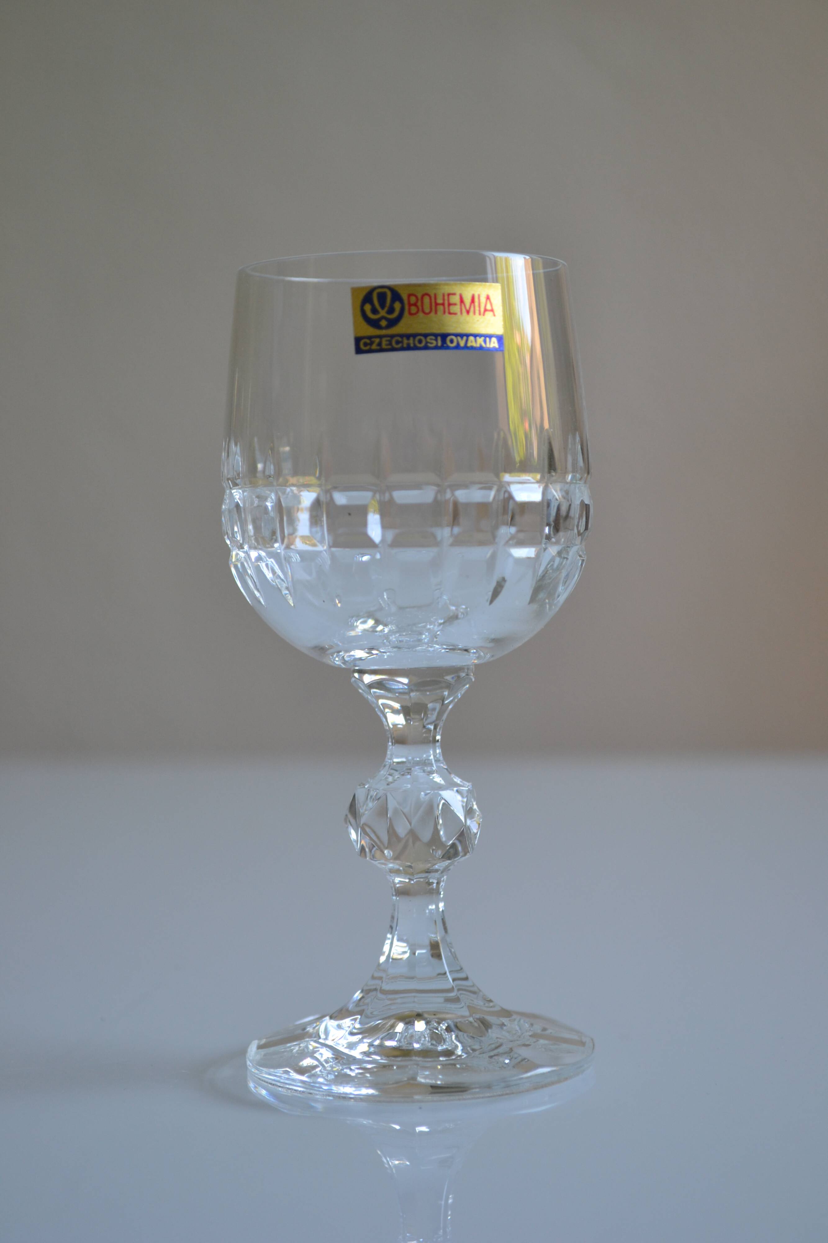 6 port glasses in Bohemian crystal Czechoslovakia