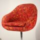 Vintage hull chair, multi-coloured floral fabric, Germany 1970s