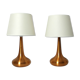 Pair of table lamps Orient copper finish Jo Hammerborg for Fog & Morup, Denmark, 1960s