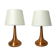 Pair of table lamps Orient copper finish Jo Hammerborg for Fog & Morup, Denmark, 1960s