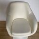 Vintage swivel desk foot tulip in white leather
