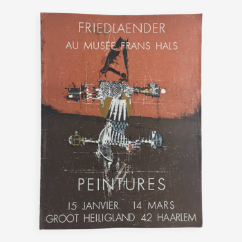 Johnny friedlaender: original lithograph poster frans hals museum, 1977