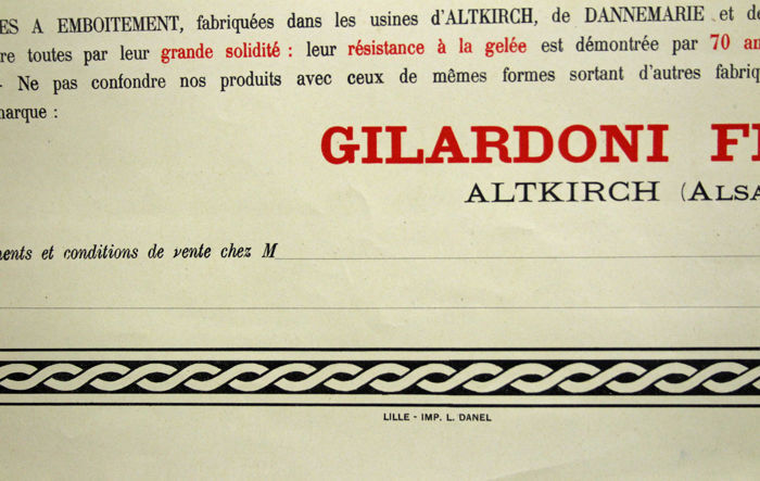 Advertising poster early 20th original Alsace tile of Altkirch