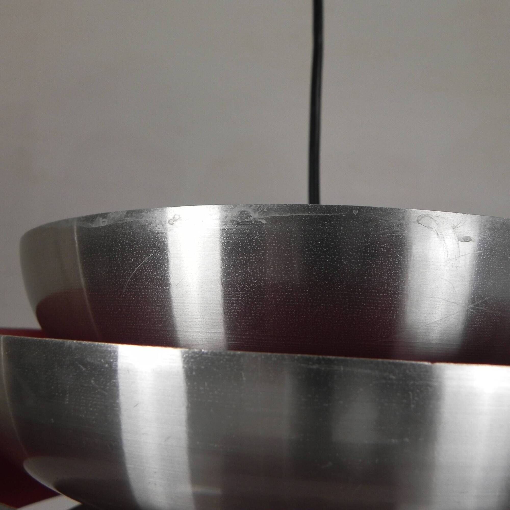 Vintage aluminum pendant lamp, Lakro Amstelveen, 1960s