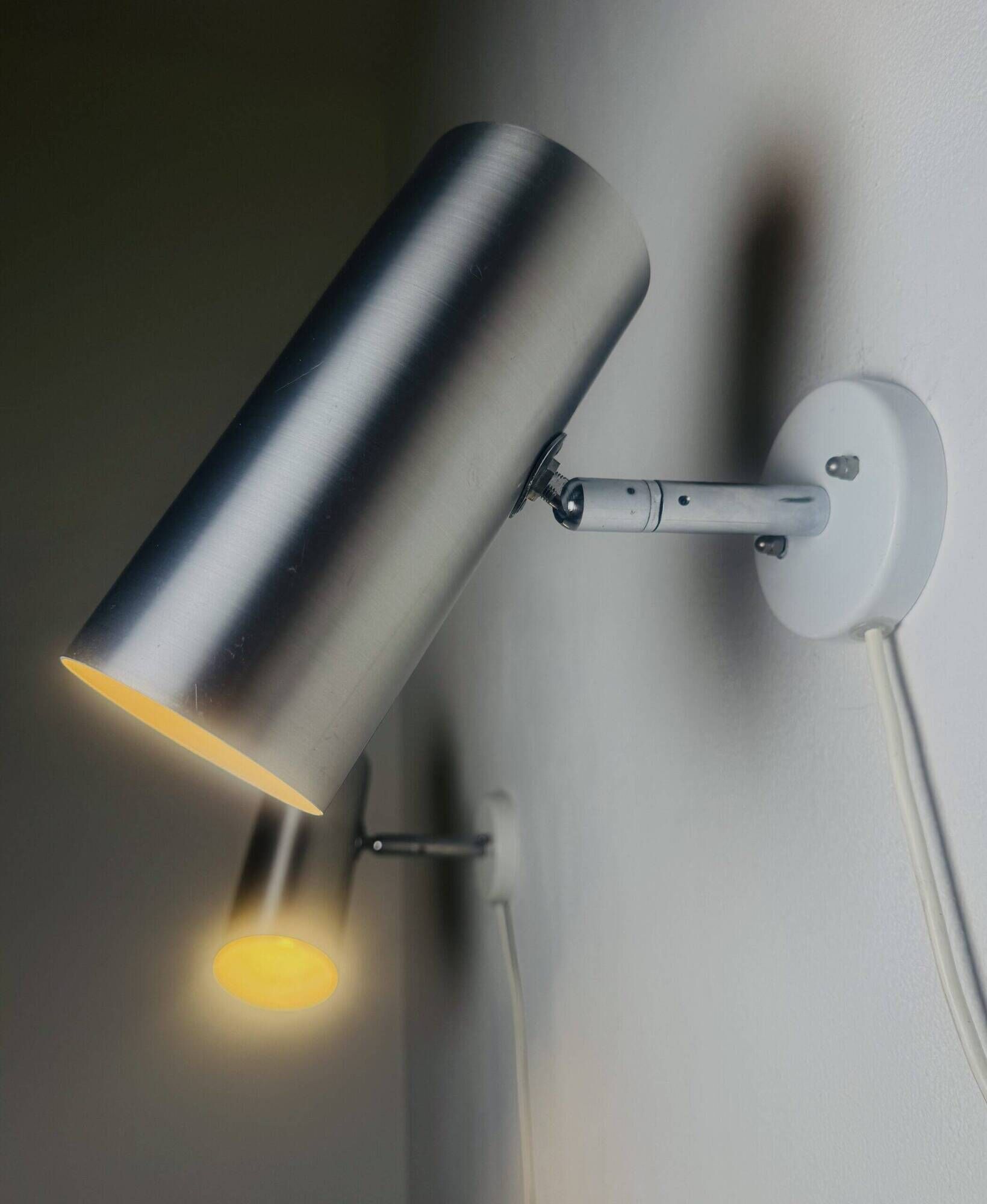 Cylindrical C-1582 Metallic Wall Lamps By Raak Amsterdam, The Netherlands 1960S