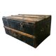 XL vintage green metal industrial trunk / travel trunk