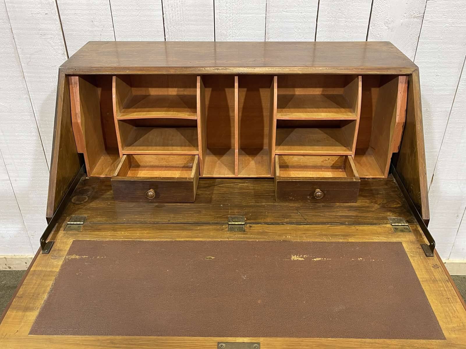 1930s English walnut secretary