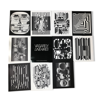 Vintage portfolio linéaires de Vasarely, 10 plates, Edition of 1973