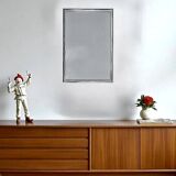 Vintage rectangular mirror Deknudt – polished aluminium frame – Belgium 1970s
