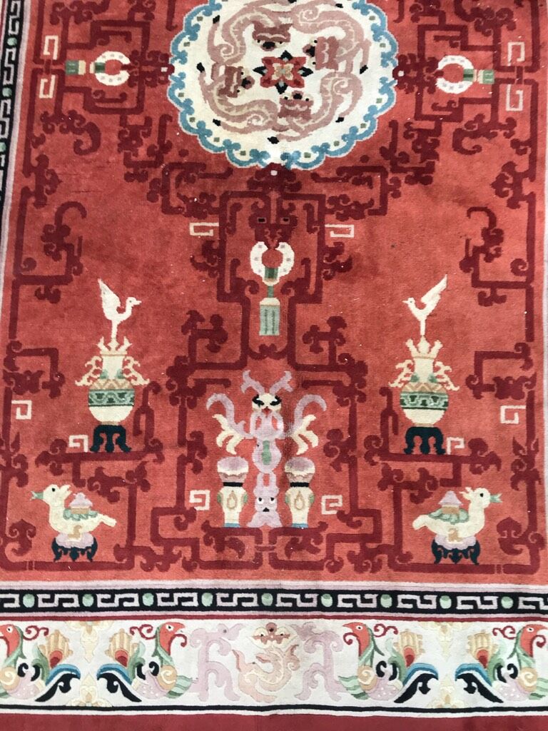 Old Chinese  wool rug 154 x 254 cm