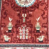 Tapis ancien chinois laine fait main 154x254 cm