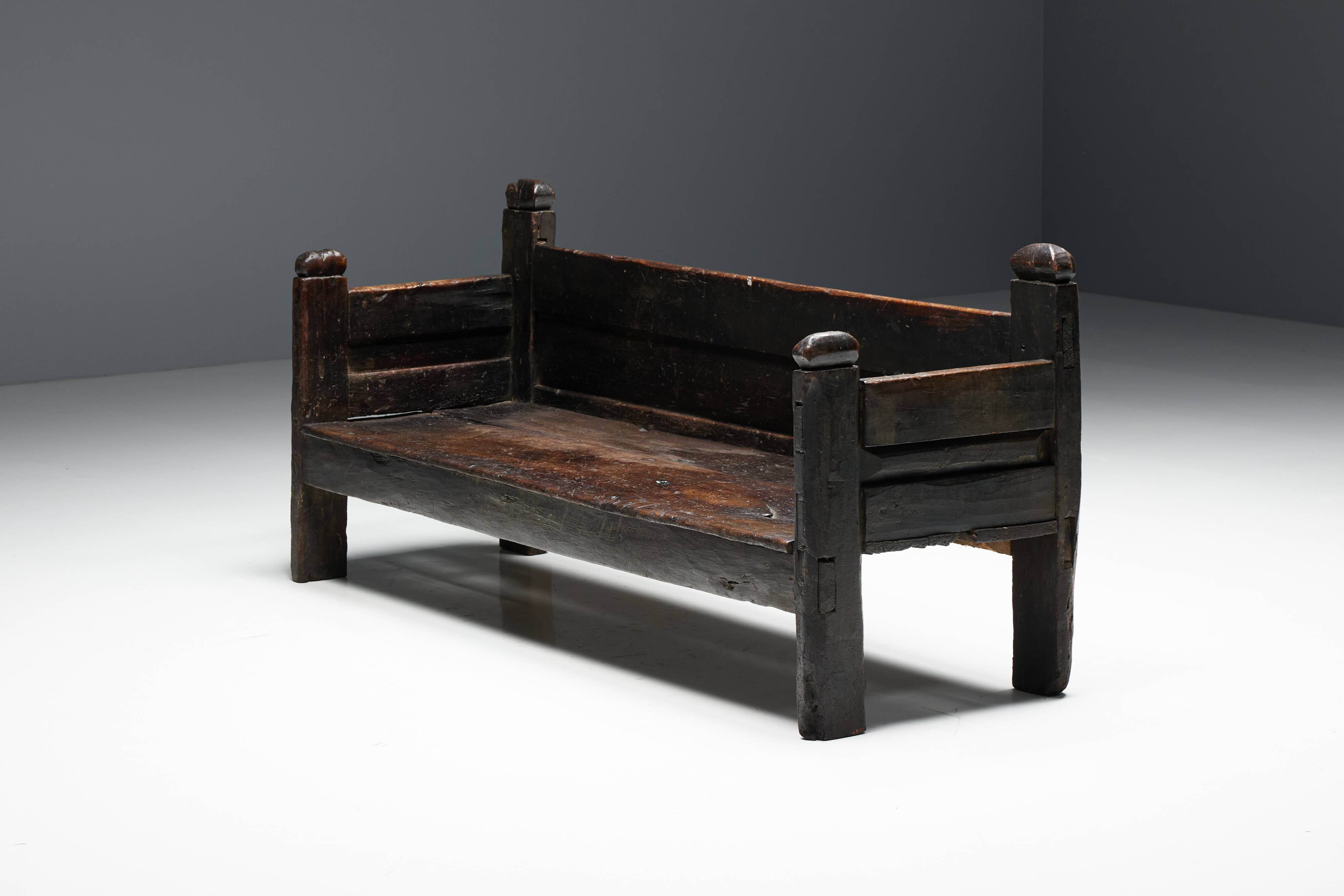 Banc Brutaliste Wabi Sabi, France, 19ème Siècle