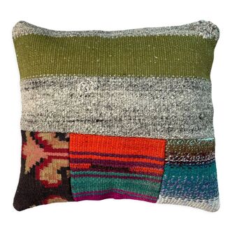 Housse de coussin kilim turc vintage 40 x 40 cm