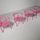 Set of 4 pink Locus Solus chairs by Gae Aulenti for Poltronova, 1960s.
