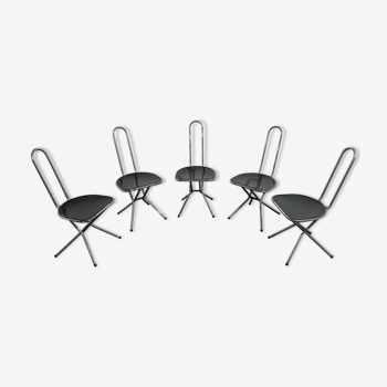 Set of 5 folding chairs by Niels Gammelgaard