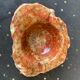Ashtray in marble stone of vintage cherry color