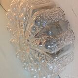 Round ceiling lamp in bubbled glass vintage 60s-70s