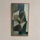 Original Swedish Oil on Canvas – "Abstrakt Komposition" by Hans Fritzdorf (1927–1990) – Vintage and Framed – 71 × 38 cm (28" × 15")