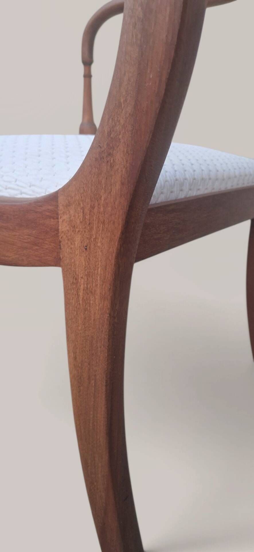 Directoire style armchair in solid wood – Openwork back/rest and sabre legs
