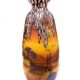 Vase Art Déco en verre peint et émaillé, signé Clio, circa 1920