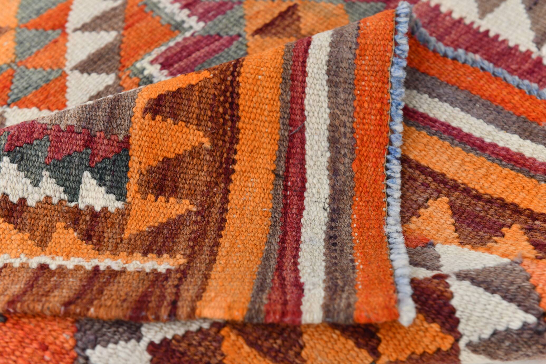 Vintage Burgundy Persian Kilim Runner Rug,, 98x235Cm