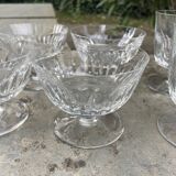 Set of 8 Baccarat crystal glasses and bowls, Mazamet model