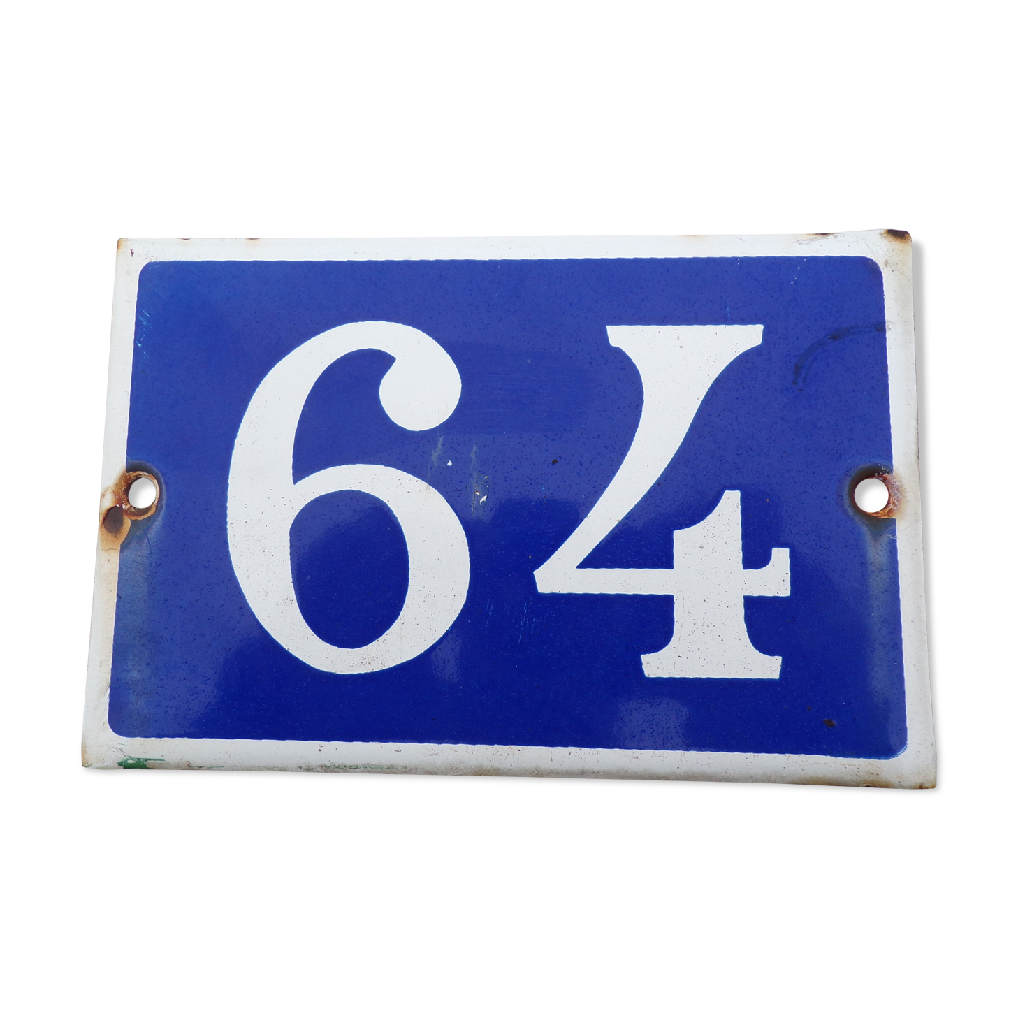 Old enamel plate No: 64