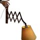 VINTAGE WOODEN WALL LAMP / SCISSOR LAMP WITH LAMPSHADE 'ARO LEUCHTEN'