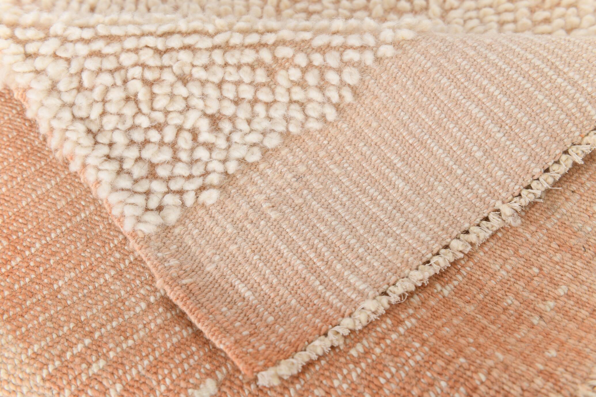 8x10 Peach Orange Handmade Wool Vintage Rug, 250x304Cm SK 34929