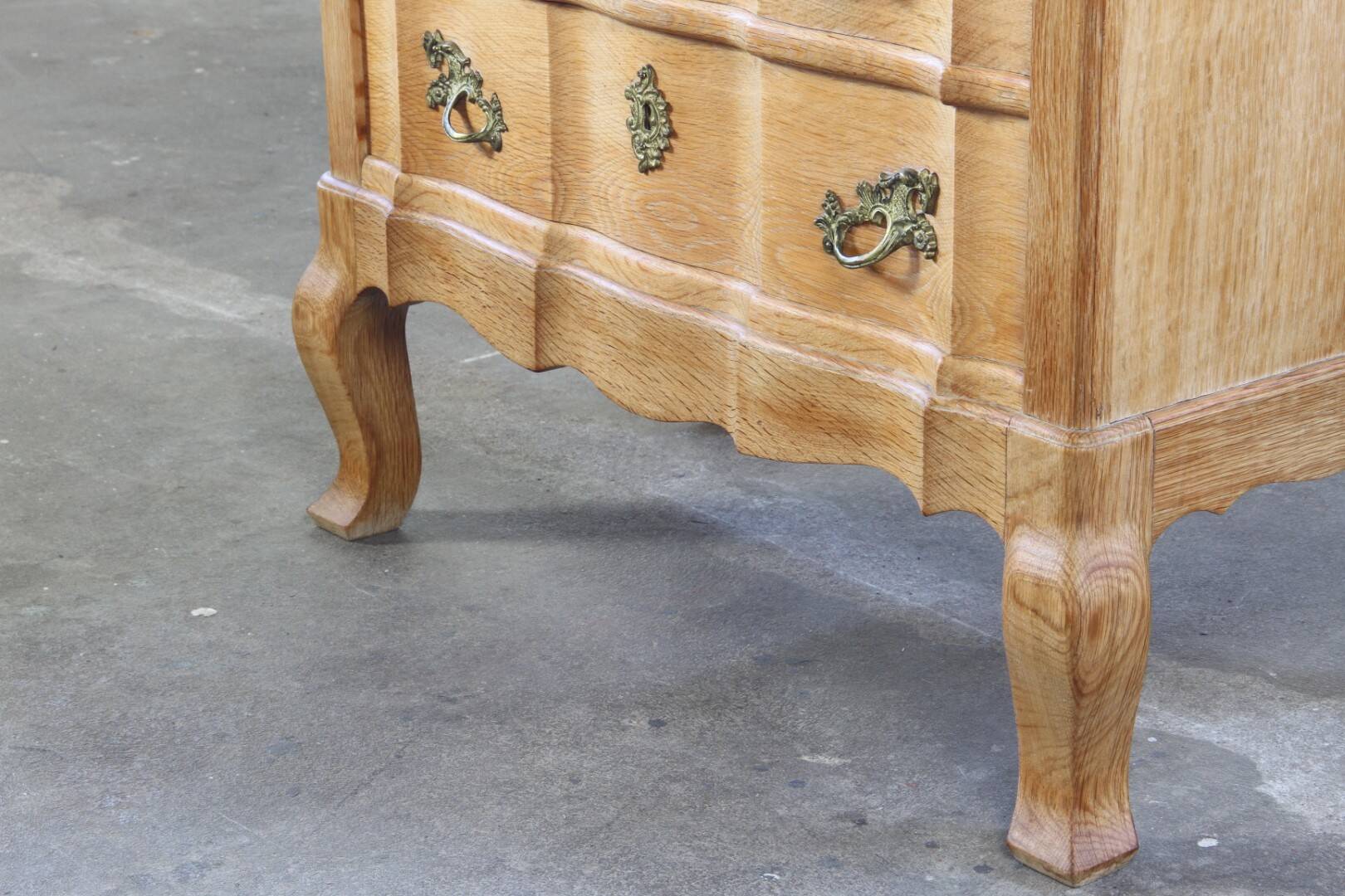 Vintage Mid-Century Danish Oak Baroque/Rococo style Commode