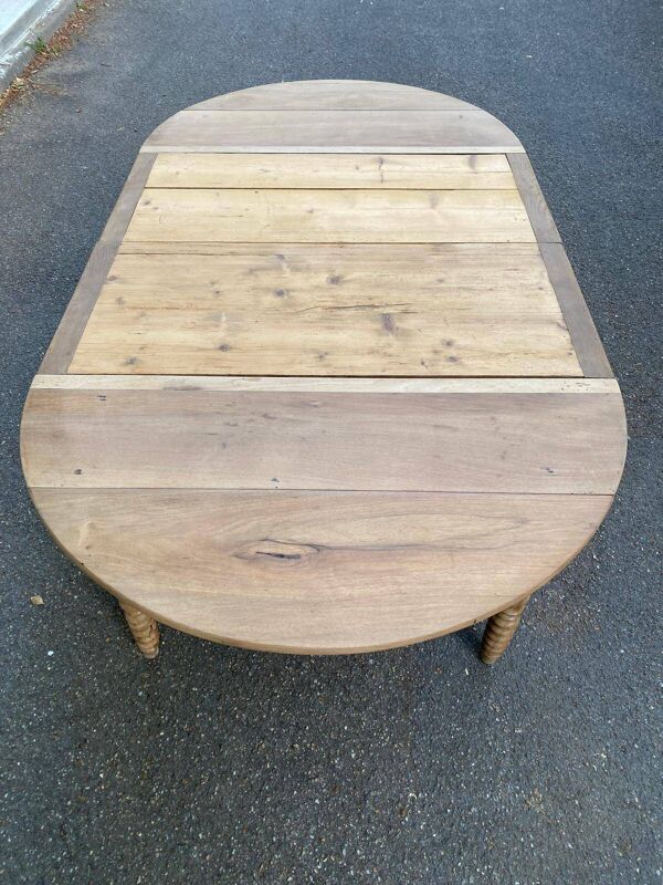 Table à manger ronde extensible Louis Philippe XVIII ème rénovée 200cm